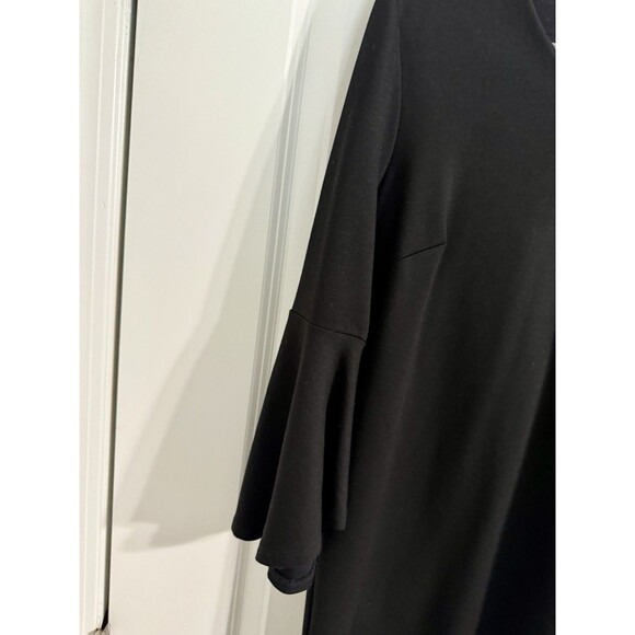 Chicos 0(US-4) Black Flare Sleeves Dress With Gold Zippered Back - Picture 3 of 14